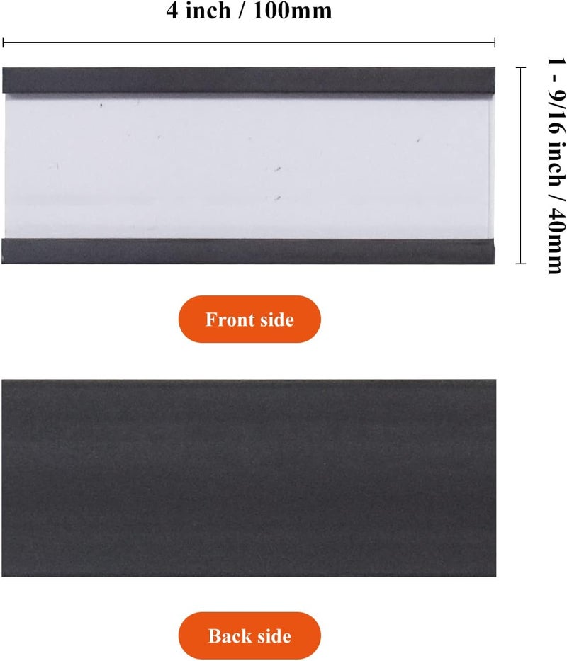 MVISUAL Store C Channel Magentic Label Holders 1.6x4 Inch, Magnetic Labels for Shelving，Magnetic Data Card Holders File Cabinet Labels,Pack of 50 … - Image 5